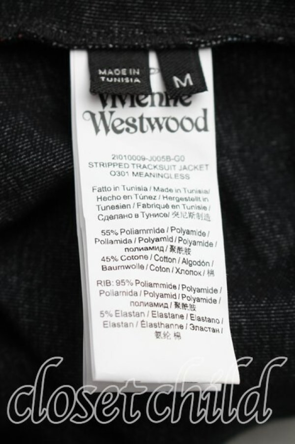 画像4: ヴィヴィアンウエストウッド 中古 / MEANINGLESS　STRIPPEDトラックジャケット M 黒  H-26-02-15-001-jc-OD-ZH (4)