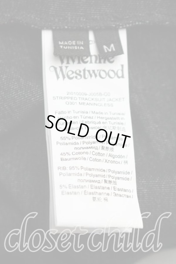 画像4: ヴィヴィアンウエストウッド 中古 / MEANINGLESS　STRIPPEDトラックジャケット M 黒  H-26-02-15-001-jc-OD-ZH (4)