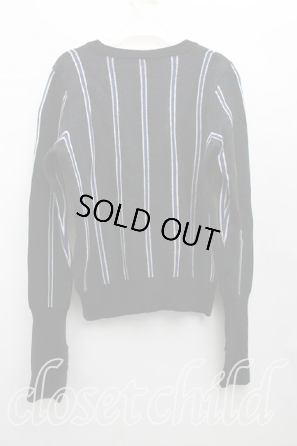 画像2: ヴィヴィアンウエストウッド 中古 / ワッペンストライプニット 44（メンズS相当） 黒  H-26-02-15-073-to-OD-ZH (2)