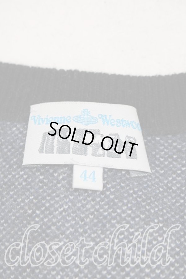 画像3: ヴィヴィアンウエストウッド 中古 / ワッペンストライプニット 44（メンズS相当） 黒  H-26-02-15-073-to-OD-ZH (3)