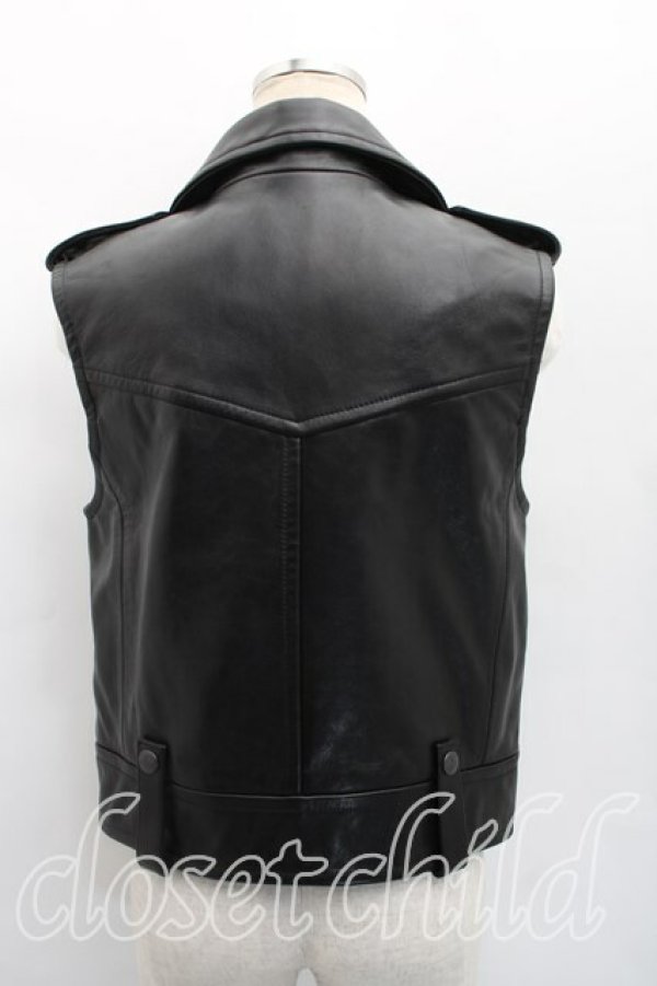 画像2: ヴィヴィアンウエストウッド 中古 / シープレザーラブライダースベスト 36（S相当） 黒  H-26-02-15-008-jc-OD-ZH (2)