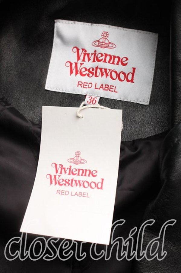 画像3: ヴィヴィアンウエストウッド 中古 / シープレザーラブライダースベスト 36（S相当） 黒  H-26-02-15-008-jc-OD-ZH (3)