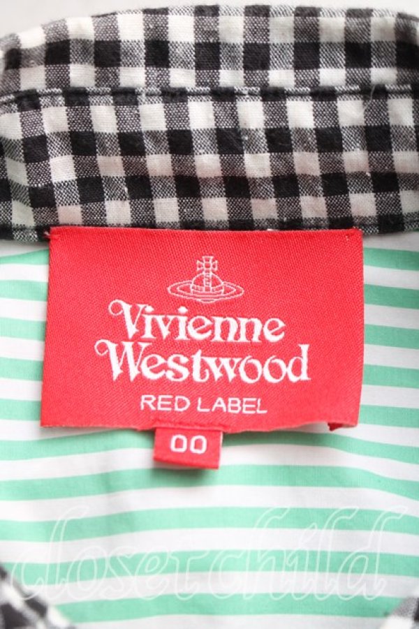 画像3: ヴィヴィアンウエストウッド 中古 / ギンガムブロッキングシャツワンピース 00（ワンサイズ） 黒ｘ茶  H-26-02-15-009-op-OD-ZH (3)