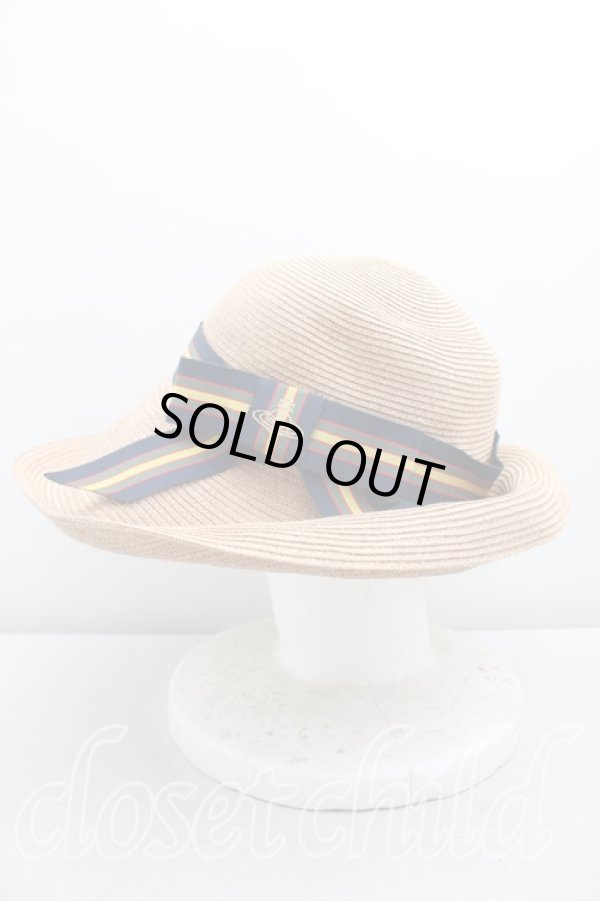 画像2: ヴィヴィアンウエストウッド 中古 / ブレードタータンリボンダウンハット  ナチュラル  H-26-02-15-087-ha-OD-ZH (2)