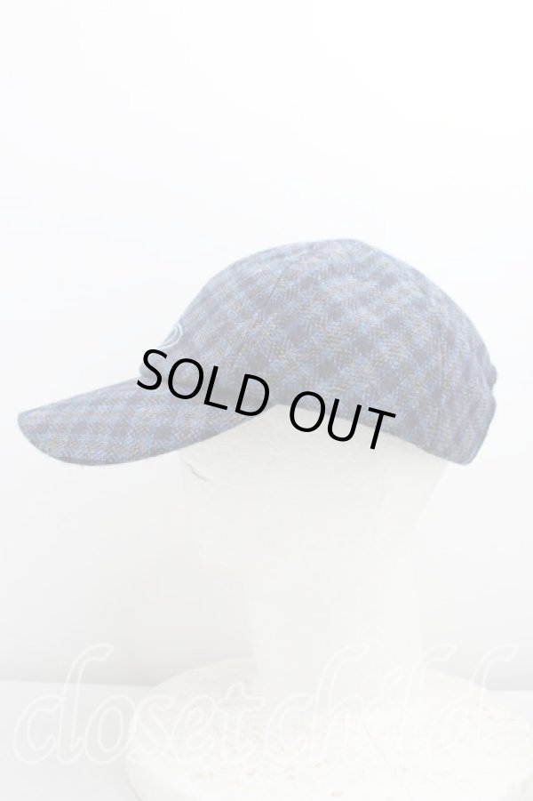 画像2: ヴィヴィアンウエストウッド 中古 / ツイードラインオーブキャップ  青  H-26-02-15-088-ha-OD-ZH (2)
