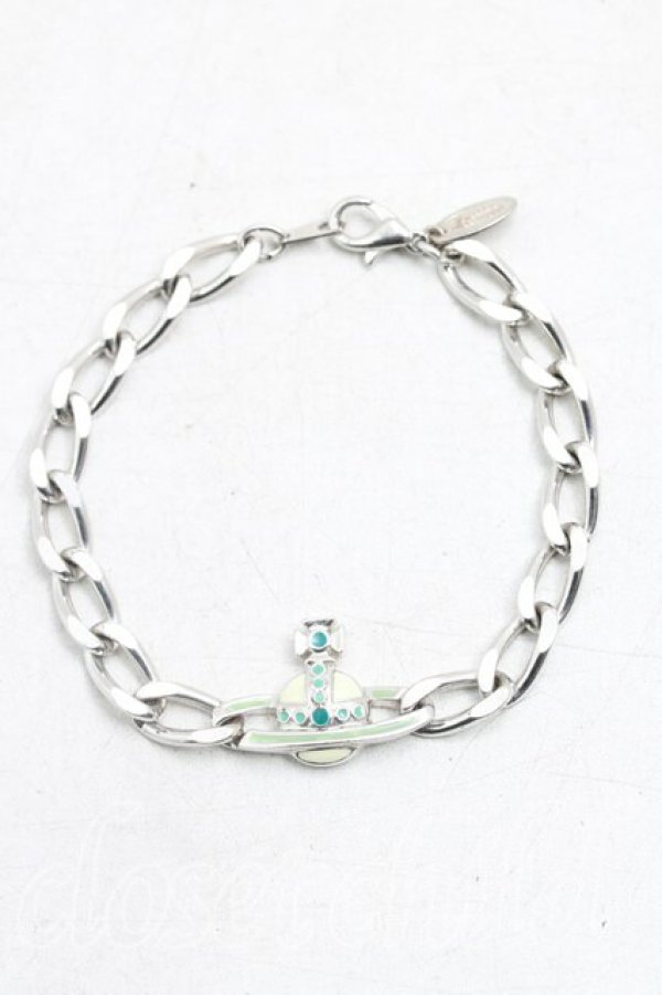 画像3: ヴィヴィアンウエストウッド 中古 / エナメルオーブブレスレット  シルバー  H-26-02-15-098-ac-OD-ZH (3)