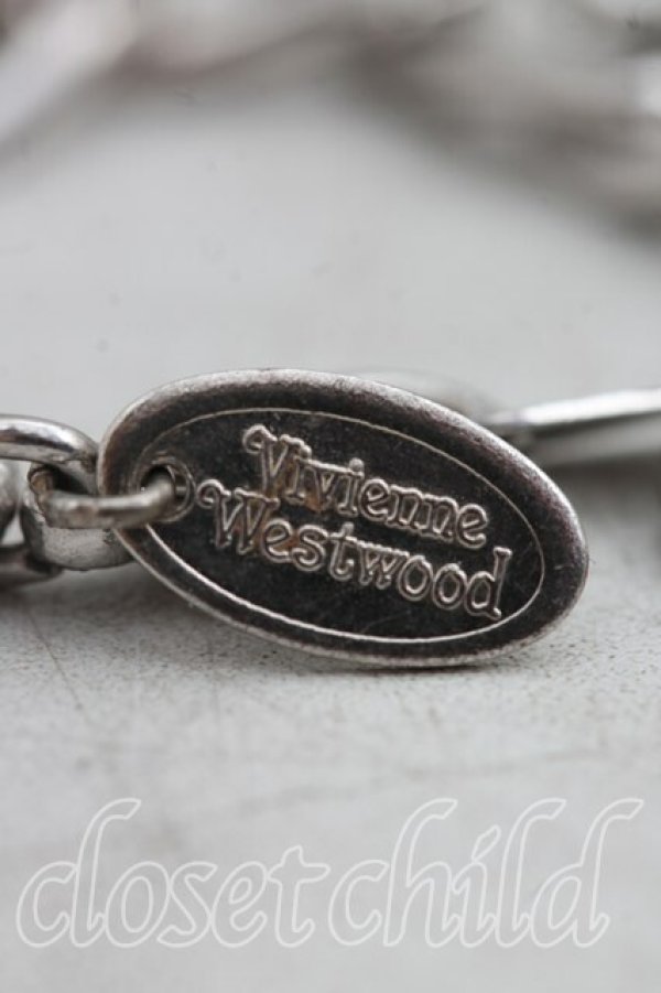 画像4: ヴィヴィアンウエストウッド 中古 / エナメルオーブブレスレット  シルバー  H-26-02-15-098-ac-OD-ZH (4)