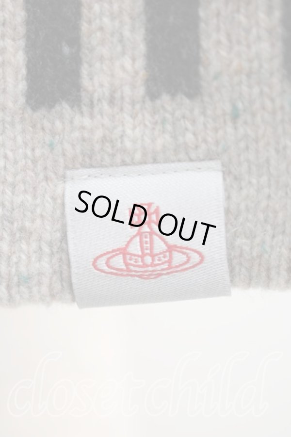 画像2: ヴィヴィアンウエストウッド 中古 / LIFE刺繍マフラー  ベージュ  H-26-02-15-118-gd-OD-ZH (2)