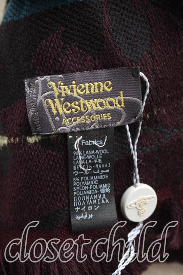 画像2: ヴィヴィアンウエストウッド MAN 中古 / タータンチェックストール  茶  H-26-02-15-119-gd-OD-ZH (2)