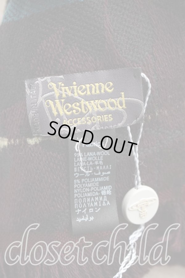 画像2: ヴィヴィアンウエストウッド MAN 中古 / タータンチェックストール  茶  H-26-02-15-119-gd-OD-ZH (2)