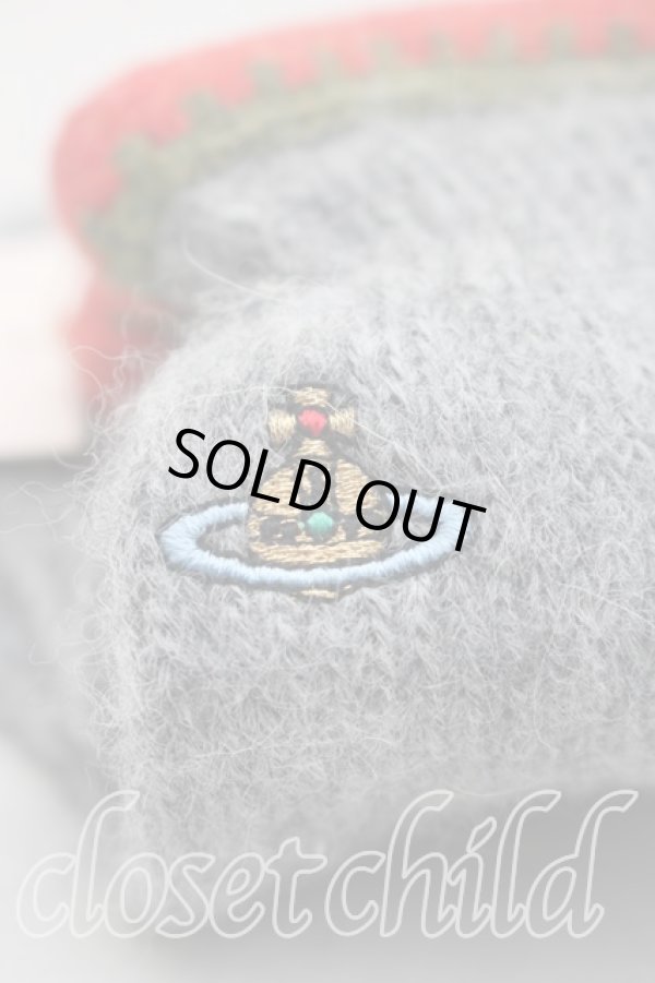 画像2: ヴィヴィアンウエストウッド 中古 / カラーオーブ刺繍手袋  灰  H-26-02-15-132-gd-OD-ZH (2)