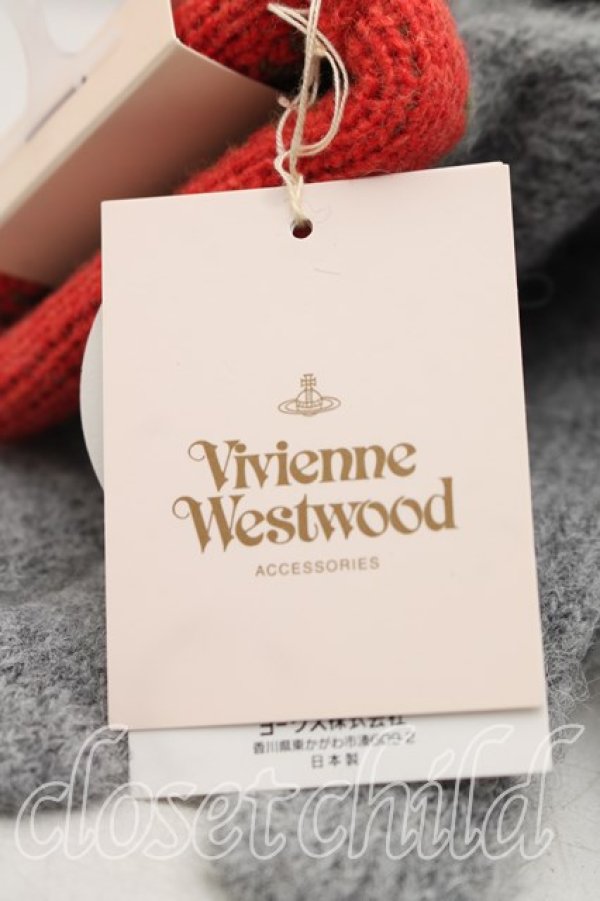 画像3: ヴィヴィアンウエストウッド 中古 / カラーオーブ刺繍手袋  灰  H-26-02-15-132-gd-OD-ZH (3)