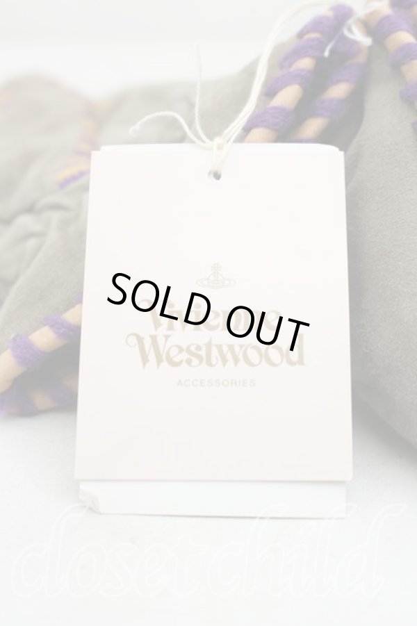 画像2: ヴィヴィアンウエストウッド 中古 / ボーダー手袋  カーキ  H-26-02-15-134-gd-OD-ZH (2)