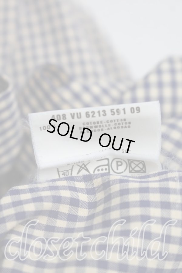 画像5: ANGLOMANIA 中古 / ギンガムチェック短剣ptシャツ 48（L相当） 紺  H-26-02-22-019-bl-OD-ZH (5)