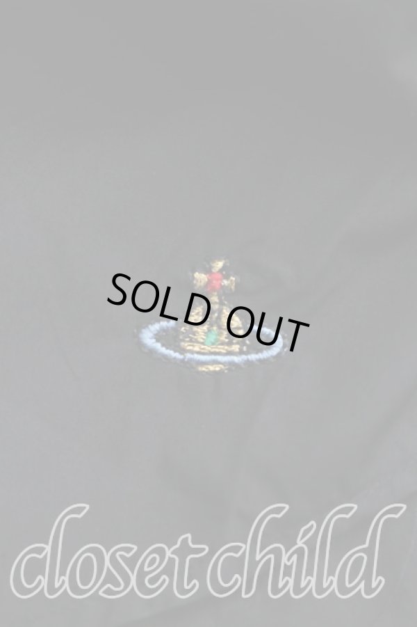 画像7: ヴィヴィアンウエストウッド 中古 / カラーオーブ刺繍シャツ III(11号相当） 黒  H-26-02-22-020-bl-OD-ZH (7)