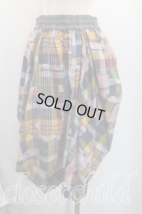 画像2: ヴィヴィアンウエストウッド 中古 / タータンチェックイレギュラースカート 00（ワンサイズ） 黄色ｘ紺  H-26-02-22-029-sk-OD-ZH (2)