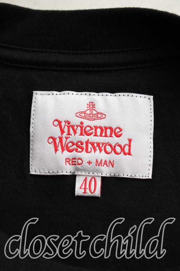 画像3: ヴィヴィアンウエストウッド MAN 中古 / LOGOS　Tシャツ 40（メンズXXS相当） 黒  H-26-02-22-034-ts-OD-ZH (3)