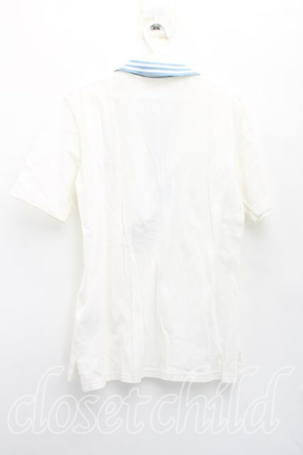 画像2: ヴィヴィアンウエストウッド MAN 中古 / アシンメトリックポロ 44（メンズS相当） 白ｘ青  H-26-02-22-039-to-OD-ZH (2)