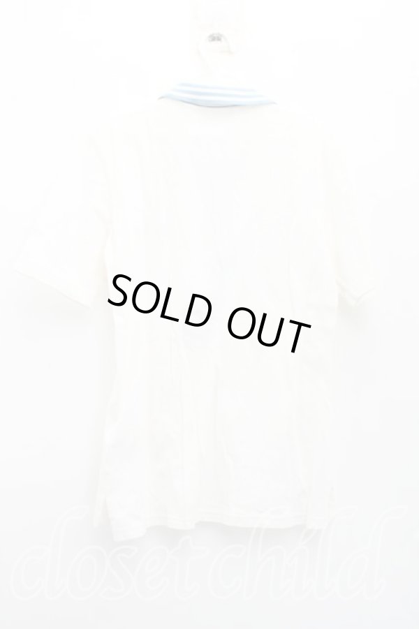 画像2: ヴィヴィアンウエストウッド MAN 中古 / アシンメトリックポロ 44（メンズS相当） 白ｘ青  H-26-02-22-039-to-OD-ZH (2)