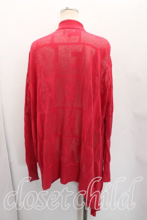 画像2: ヴィヴィアンウエストウッド 中古 / 綿麻ロゴメッシュニットスクエアカーディガン 00 レッド  H-26-02-22-043-to-IG-ZH (2)
