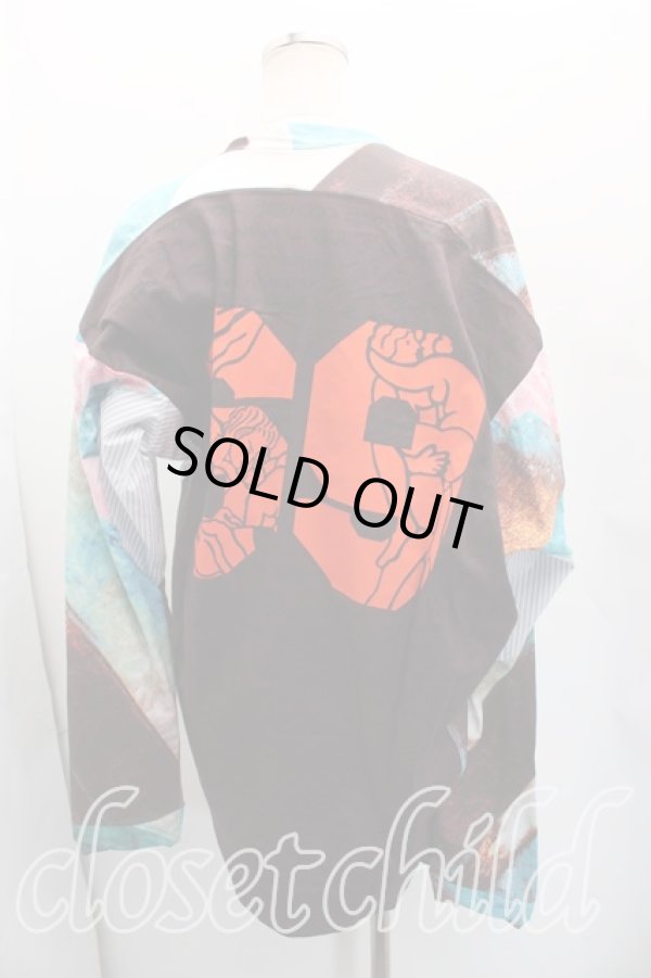 画像2: Worlds End 中古 / WE DRUNKEN TOP ワンサイズ 青ｘ茶  H-26-02-22-050-to-OD-ZH (2)