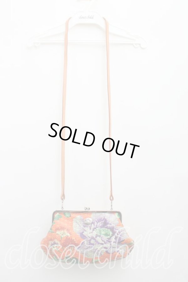 画像3: ヴィヴィアンウエストウッド 中古 / RUSSIAN TEXTILES FLORALガマ口バッグ  オレンジ  H-26-02-22-053-ba-OD-ZH (3)