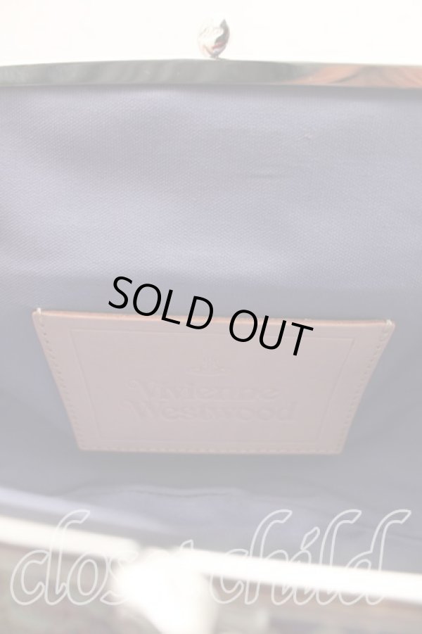 画像4: ヴィヴィアンウエストウッド 中古 / RUSSIAN TEXTILES FLORALガマ口バッグ  オレンジ  H-26-02-22-053-ba-OD-ZH (4)