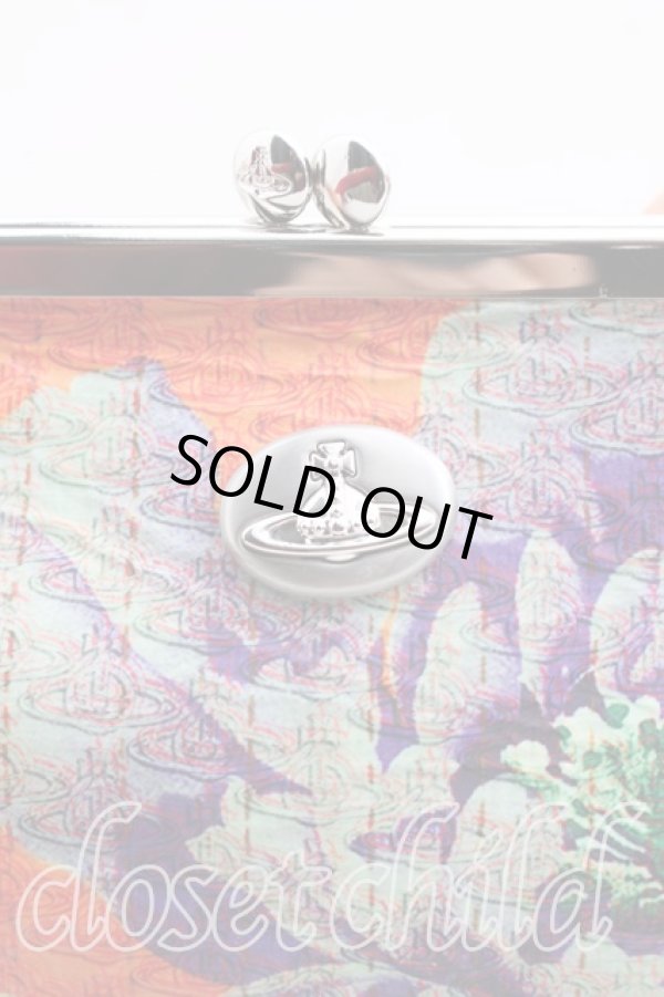 画像5: ヴィヴィアンウエストウッド 中古 / RUSSIAN TEXTILES FLORALガマ口バッグ  オレンジ  H-26-02-22-053-ba-OD-ZH (5)