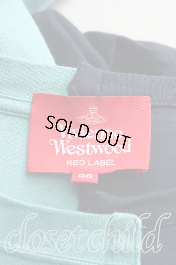 画像3: ヴィヴィアンウエストウッド 中古 / 2トンカラーカットソーワンピ 00（ワンサイズ） 紺ｘ緑  H-26-02-22-006-op-OD-ZH (3)