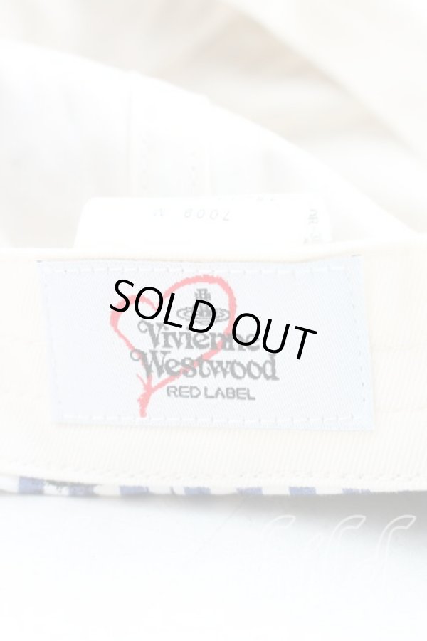 画像4: ヴィヴィアンウエストウッド 中古 / ストライプRED KABELSTAMPプリントキャップ  青  H-26-02-22-070-ha-OD-ZH (4)