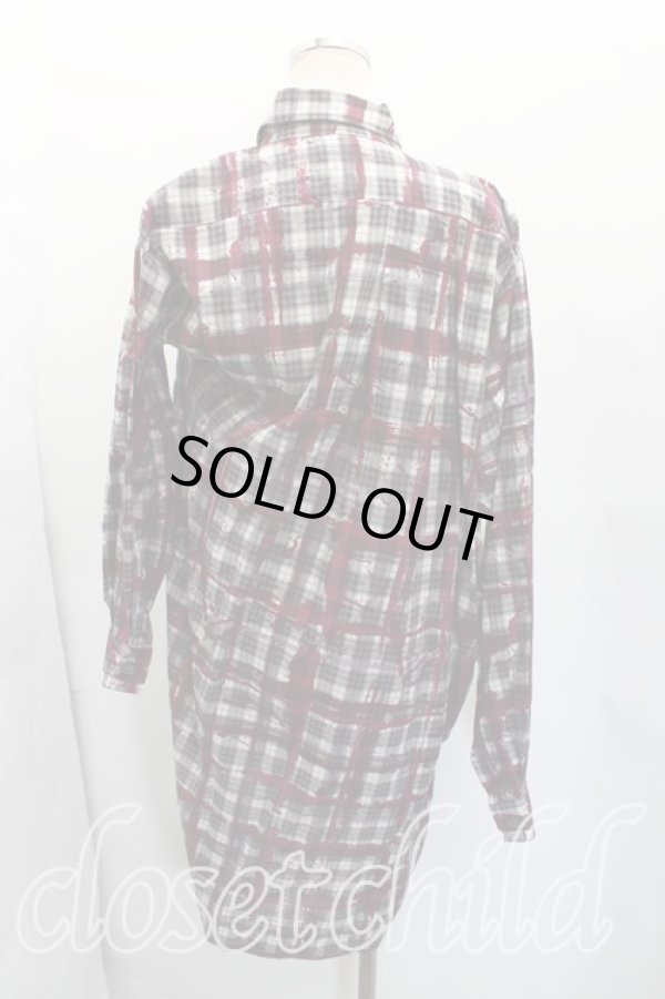 画像2: ANGLOMANIA 中古 / レットイットロックタータンチェックシャツワンピース 38（7号相当） エンジ  H-26-02-22-007-op-OD-ZH (2)