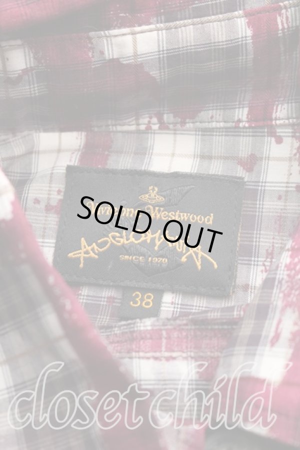 画像3: ANGLOMANIA 中古 / レットイットロックタータンチェックシャツワンピース 38（7号相当） エンジ  H-26-02-22-007-op-OD-ZH (3)