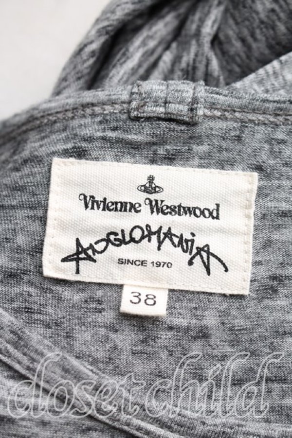 画像3: ANGLOMANIA 中古 / ロゴptカットソーワンピ 38（M相当） 灰  H-26-02-22-008-op-OD-ZH (3)