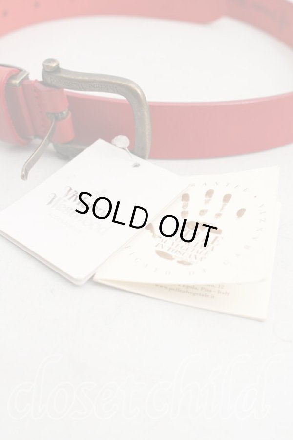 画像4: ヴィヴィアンウエストウッド 中古 / レザーベルト  赤  H-26-02-22-086-gd-OD-ZH (4)