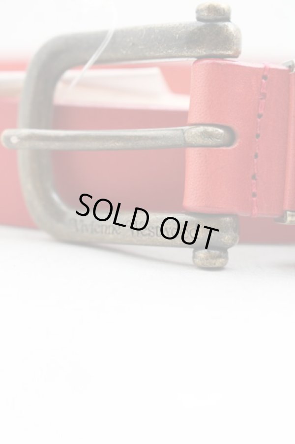 画像5: ヴィヴィアンウエストウッド 中古 / レザーベルト  赤  H-26-02-22-086-gd-OD-ZH (5)