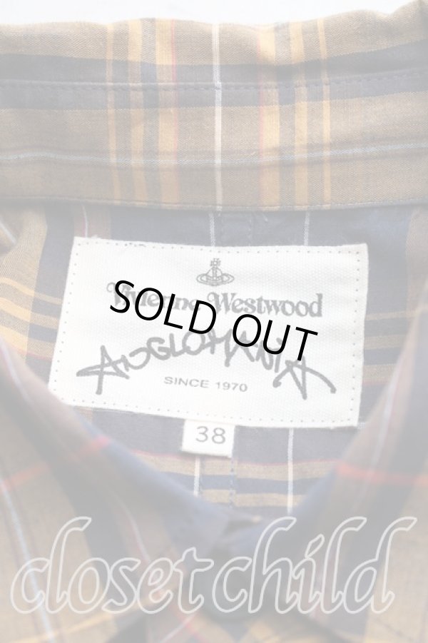 画像3: ANGLOMANIA 中古 / タータンチェックシャツワンピース 38（M相当） 茶  H-26-02-22-011-op-OD-ZH (3)