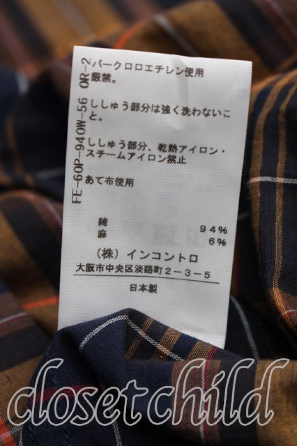 画像5: ANGLOMANIA 中古 / タータンチェックシャツワンピース 38（M相当） 茶  H-26-02-22-011-op-OD-ZH (5)