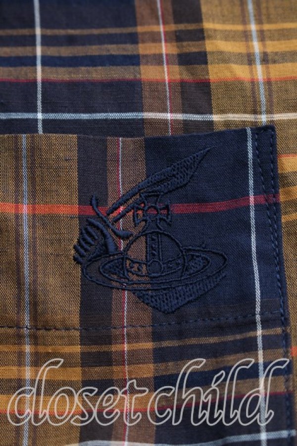 画像6: ANGLOMANIA 中古 / タータンチェックシャツワンピース 38（M相当） 茶  H-26-02-22-011-op-OD-ZH (6)