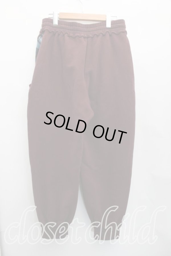 画像2: ヴィヴィアンウエストウッド 中古 / タータンブロッキング裏毛起毛パンツ 00（ワンサイズ） ボルドー  H-26-02-22-014-pa-OD-ZH (2)