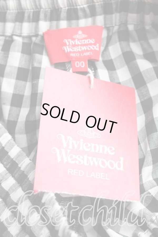 画像3: ヴィヴィアンウエストウッド 中古 / フェルトオーブギンガムチェックパンツ 00（ワンサイズ） 黒  H-26-02-22-017-pa-OD-ZH (3)