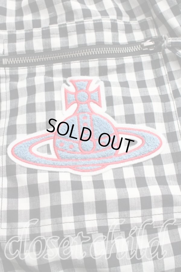 画像6: ヴィヴィアンウエストウッド 中古 / フェルトオーブギンガムチェックパンツ 00（ワンサイズ） 黒  H-26-02-22-017-pa-OD-ZH (6)