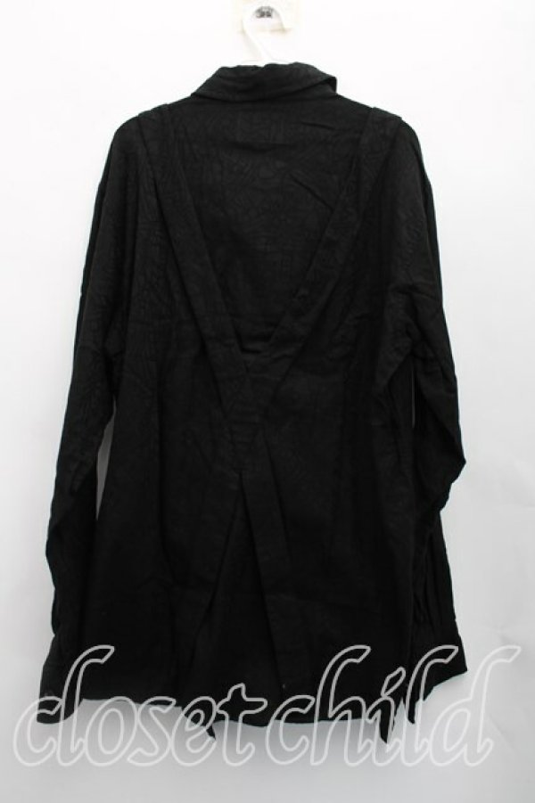 画像2: ヴィヴィアンウエストウッド MAN 中古 / RANDOM LINE ORB サスペンダーシャツ 46（メンズM相当） 黒  H-26-02-22-018-bl-OD-ZH (2)