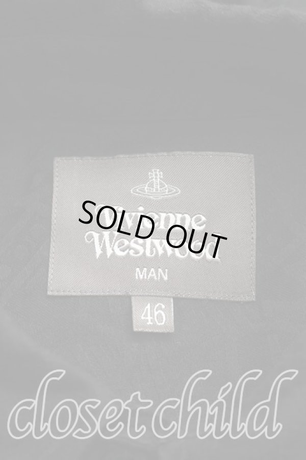 画像3: ヴィヴィアンウエストウッド MAN 中古 / RANDOM LINE ORB サスペンダーシャツ 46（メンズM相当） 黒  H-26-02-22-018-bl-OD-ZH (3)