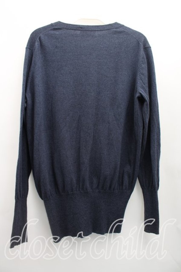 画像2: ヴィヴィアンウエストウッド 中古 / 単色オーブ刺繍カーディガン 2 ネイビー  H-26-03-01-020-to-SZ-ZH (2)