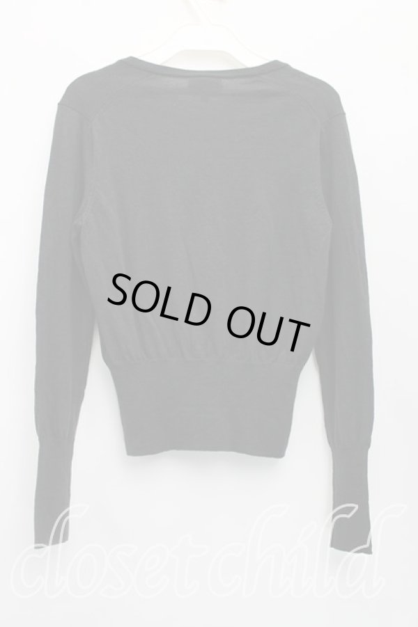 画像2: ヴィヴィアンウエストウッド 中古 / 単色オーブ刺繍カーディガン 2 ブラック  H-26-03-01-021-to-SZ-ZH (2)