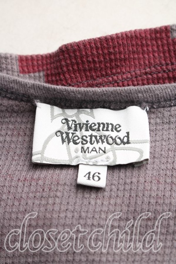 画像3: ヴィヴィアンウエストウッド MAN 中古 / モザイク柄カットソー 46（メンズM相当） 茶ｘエンジ  H-26-03-01-023-to-OD-ZH (3)