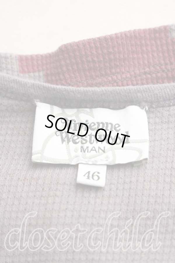 画像3: ヴィヴィアンウエストウッド MAN 中古 / モザイク柄カットソー 46（メンズM相当） 茶ｘエンジ  H-26-03-01-023-to-OD-ZH (3)