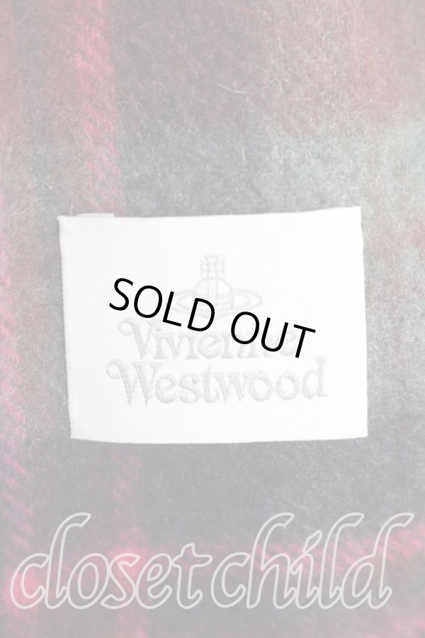 画像3: ヴィヴィアンウエストウッド 中古 / タータンチェックマフラー  カーキ  H-26-03-01-037-gd-OD-ZH (3)