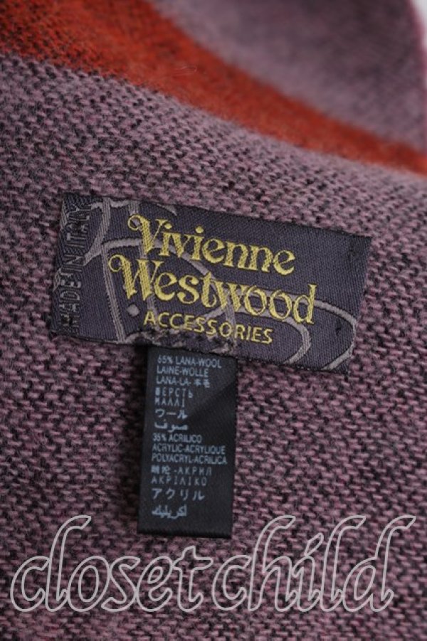 画像3: ヴィヴィアンウエストウッド 中古 / スカル刺繍マフラー  紫  H-26-03-01-038-gd-OD-ZH (3)