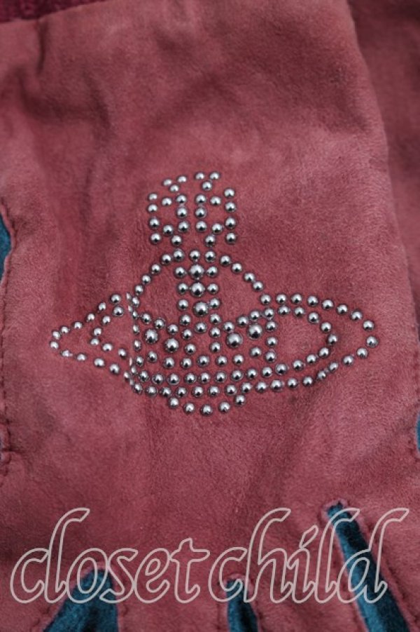 画像2: ヴィヴィアンウエストウッド 中古 / スタッズオーブ手袋  茶  H-26-03-01-041-gd-OD-ZH (2)